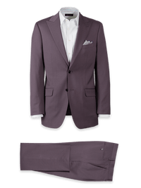 Wool Stretch Peak Lapel Suit - Slate Purple