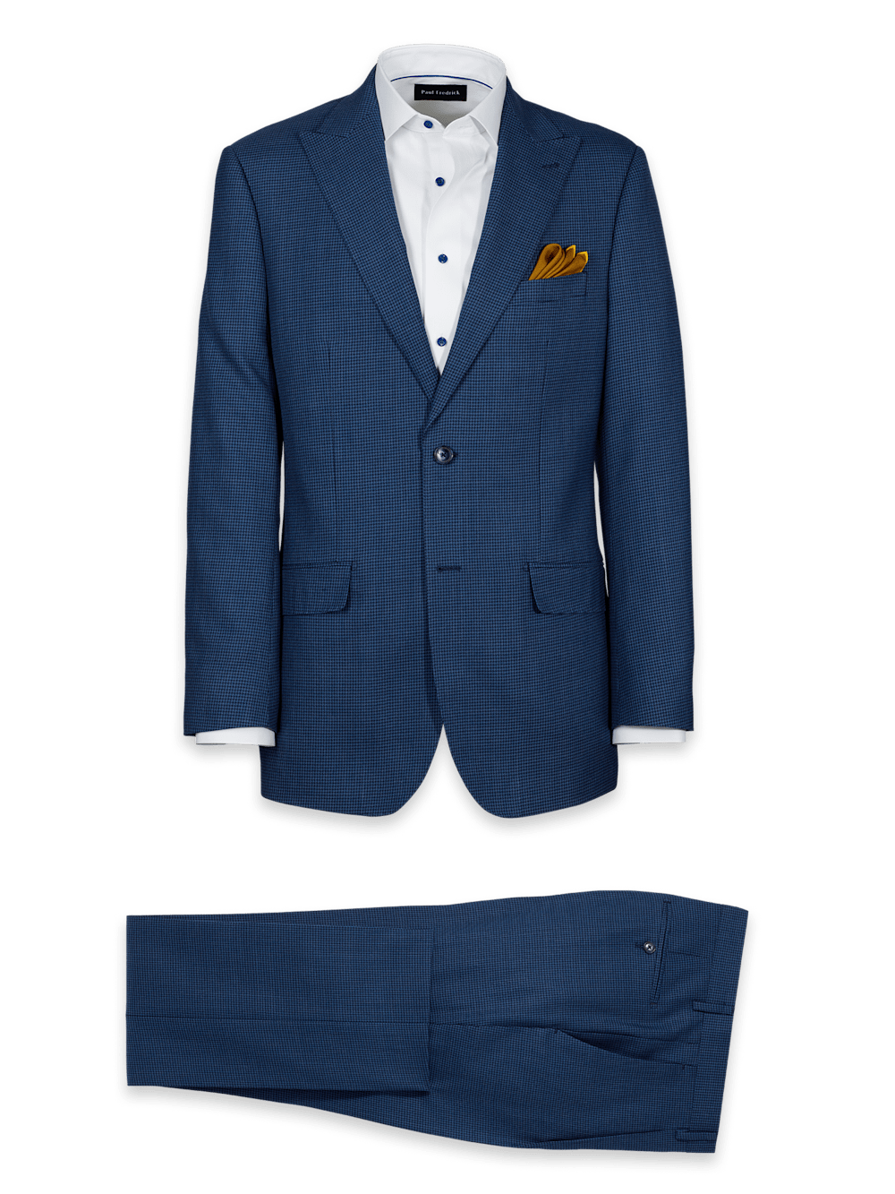 Product Image of Wool Houndstooth Single Breasted Peak Lapel Suit-0