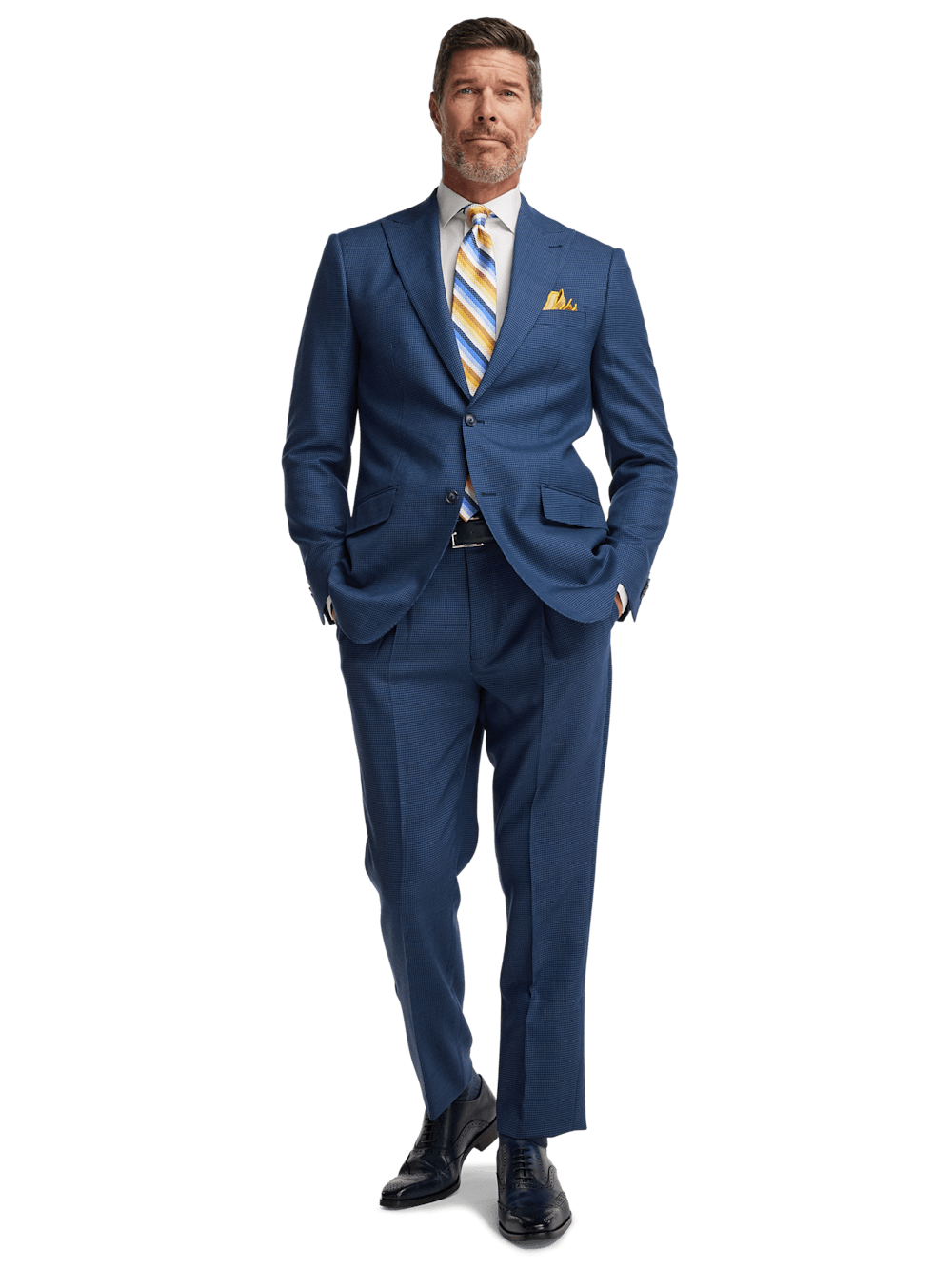 Alternate Image of Wool Houndstooth Single Breasted Peak Lapel Suit-1