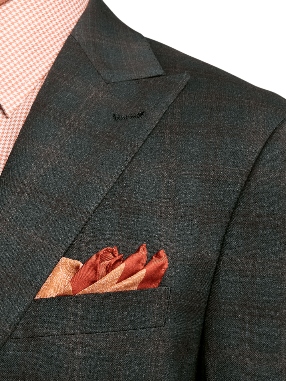 Alternate Image of Wool Stretch Plaid Single Breasted Peak Lapel Suit-5