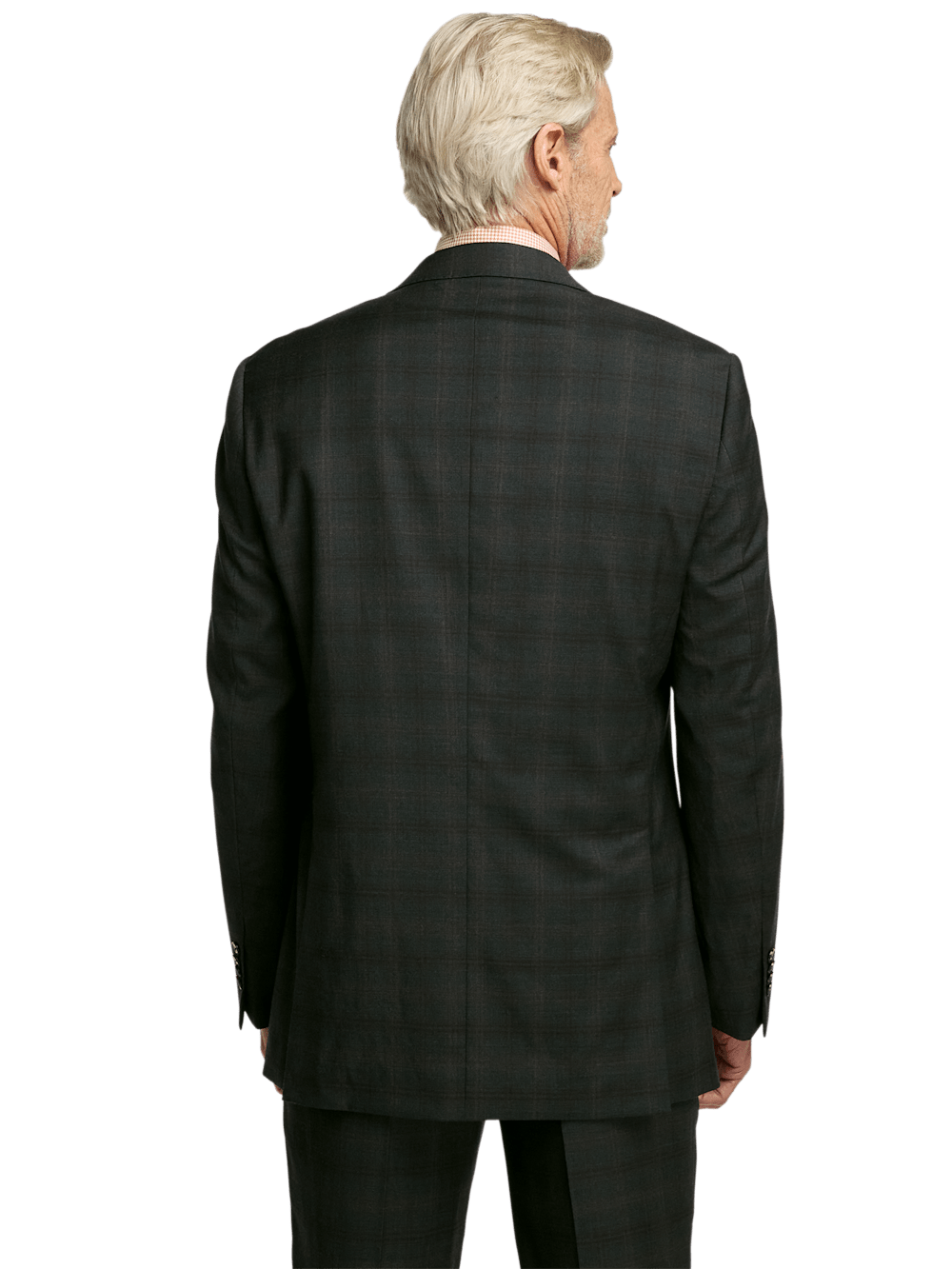 Alternate Image of Wool Stretch Plaid Single Breasted Peak Lapel Suit-6