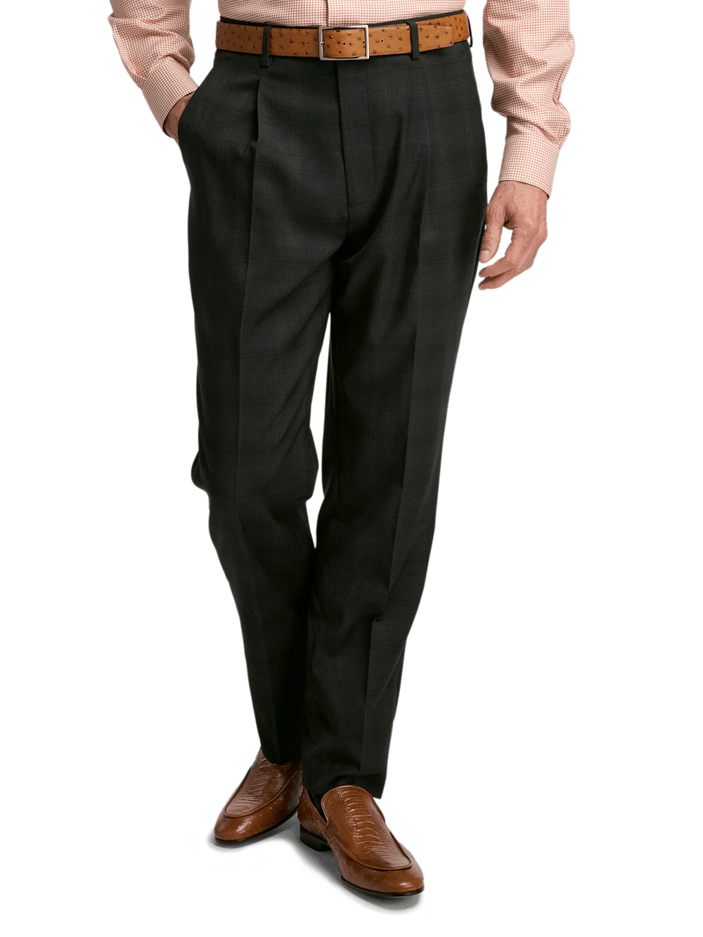 Alternate Image of Wool Stretch Plaid Single Breasted Peak Lapel Suit-7