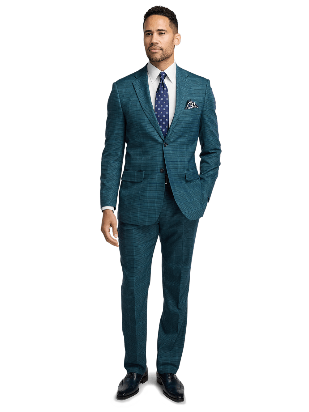 Alternate Image of Microfiber Houndstooth Single Breasted Notch Lapel Suit-1