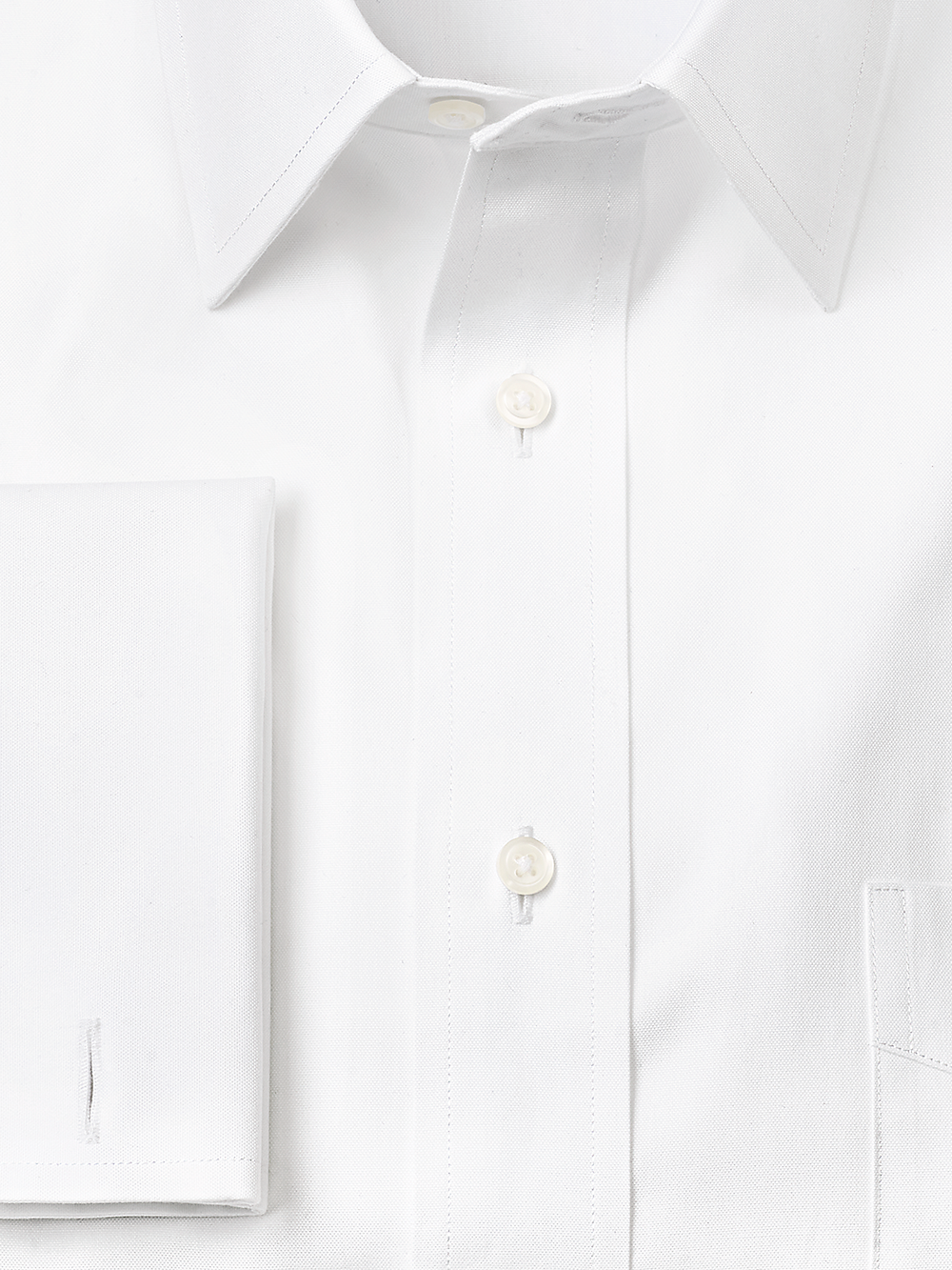 Alternate Image of Pure Cotton Pinpoint Solid Color Straight Collar French Cuff Dress Shirt-2