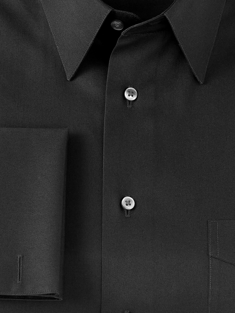 Alternate Image of Non-iron Cotton Pinpoint Solid Point Collar French Cuff Dress Shirt-5