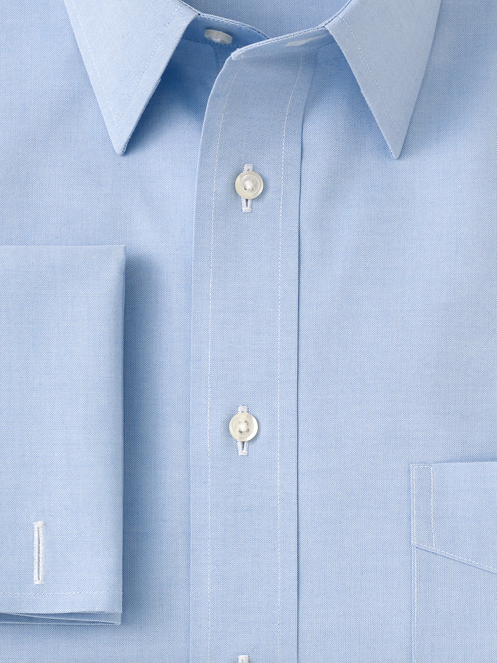 Alternate Image of Non-iron Cotton Pinpoint Solid Point Collar French Cuff Dress Shirt-5