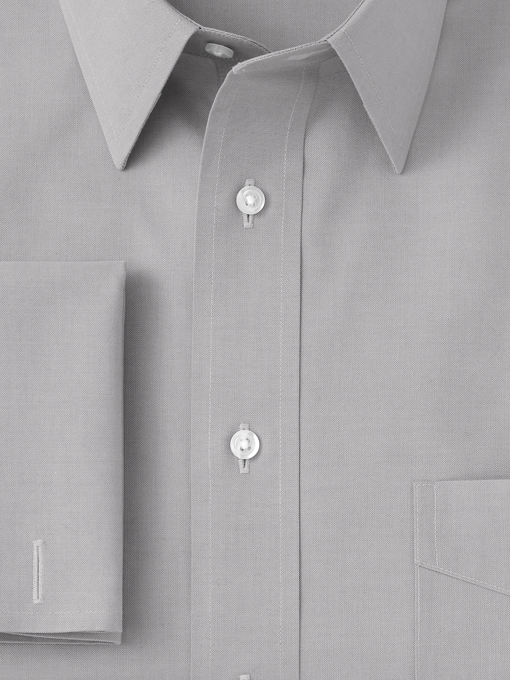 Alternate Image of Non-iron Cotton Pinpoint Solid Point Collar French Cuff Dress Shirt-5