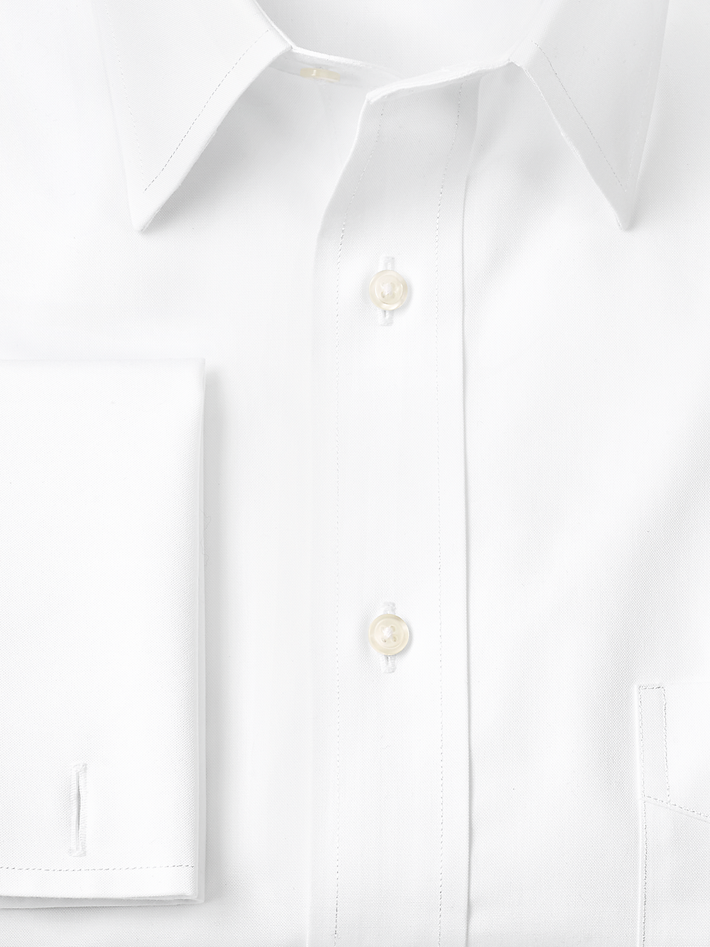 Alternate Image of Non-iron Cotton Pinpoint Solid Point Collar French Cuff Dress Shirt-5