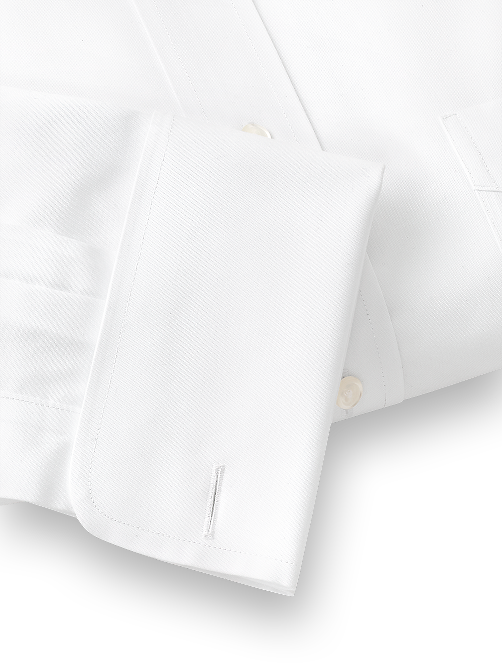 Alternate Image of Non-iron Cotton Pinpoint Solid Snap Tab Collar French Cuff Dress Shirt-4