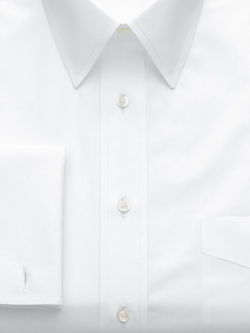 Alternate Image of Non-iron Cotton Broadcloth Solid Color Straight Collar French Cuff Dress Shirt-2