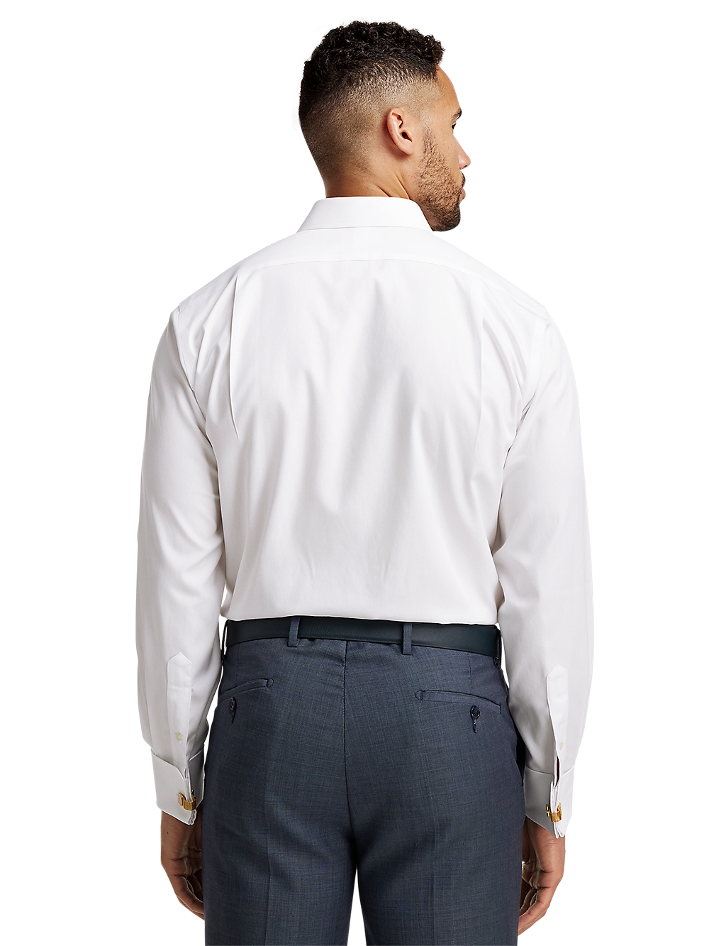 Alternate Image of Non-iron Cotton Pinpoint Solid Spread Collar French Cuff Dress Shirt-4