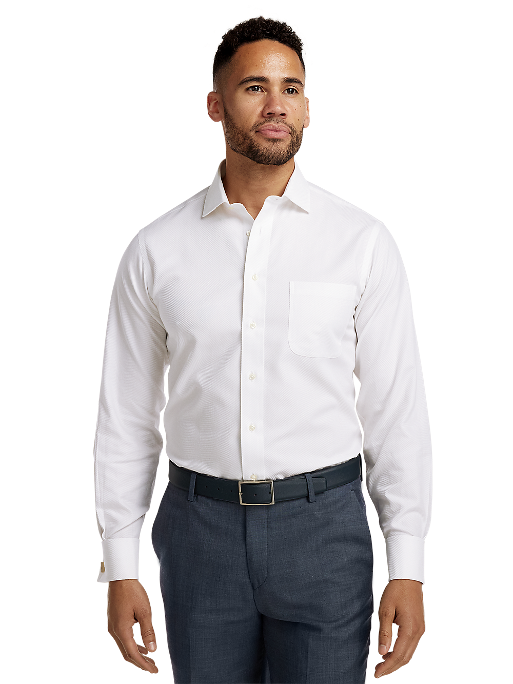 Alternate Image of Non-iron Cotton Twill Spread Collar French Cuff Dress Shirt-1