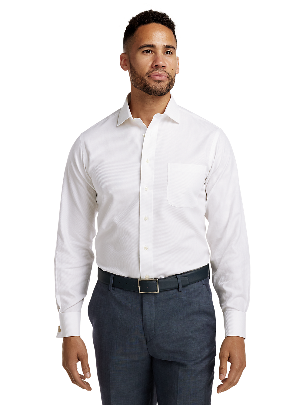 Alternate Image of Non-iron Cotton Twill Spread Collar French Cuff Dress Shirt-1