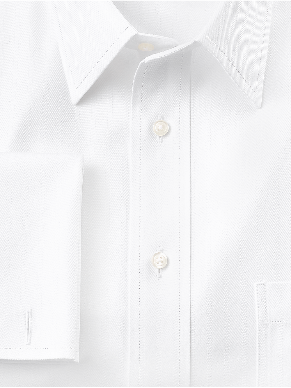 Alternate Image of Non-iron Cotton Herringbone Point Collar French Cuff Dress Shirt-5