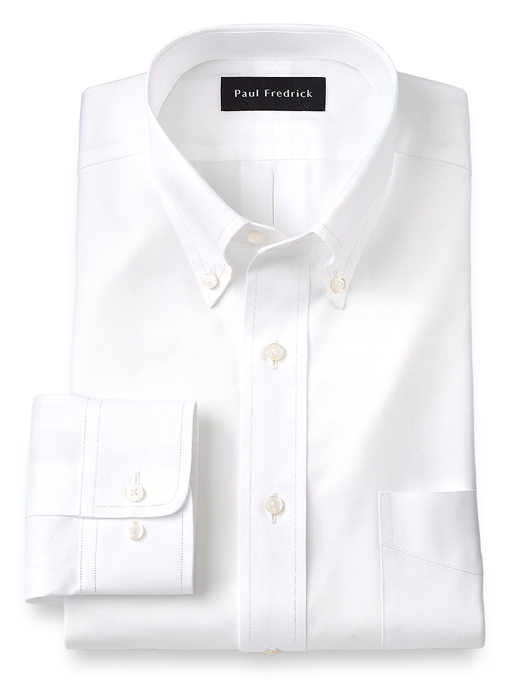 Product Image of Slim Fit Superfine Egyptian Cotton Solid Color Button Down Collar Dress Shirt-White