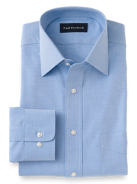 Slim Fit Superfine Egyptian Cotton Solid Color Spread Collar Dress Shirt - Blue