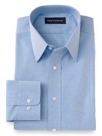 Slim Fit Superfine Egyptian Cotton Solid Color Straight Collar Dress Shirt - Blue