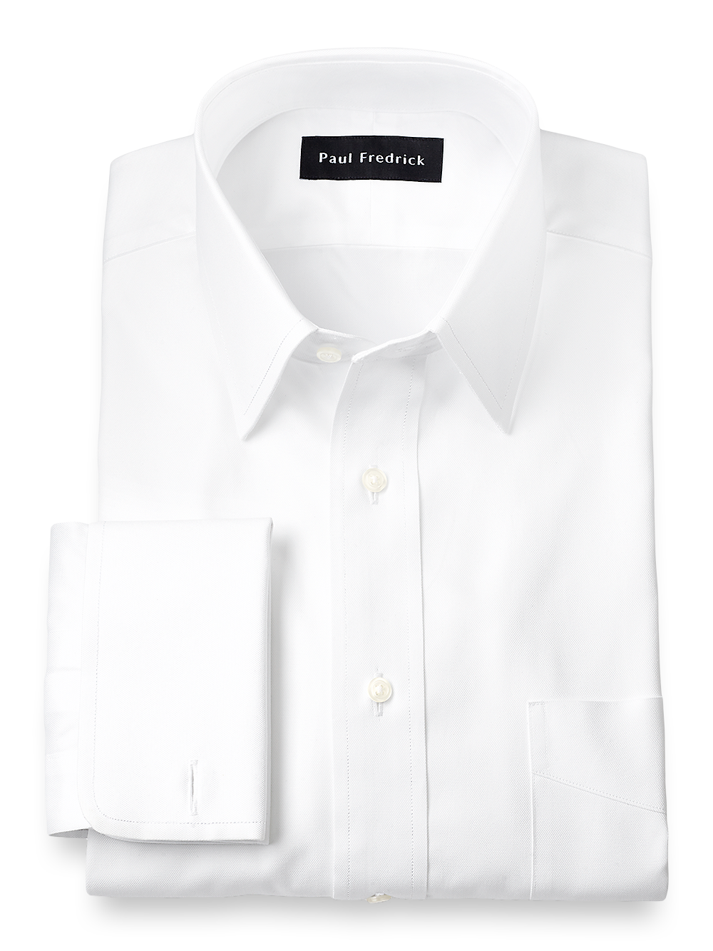 Product Image of Slim Fit Superfine Egyptian Cotton Solid Straight Collar French Cuff Dress Shirt�-White