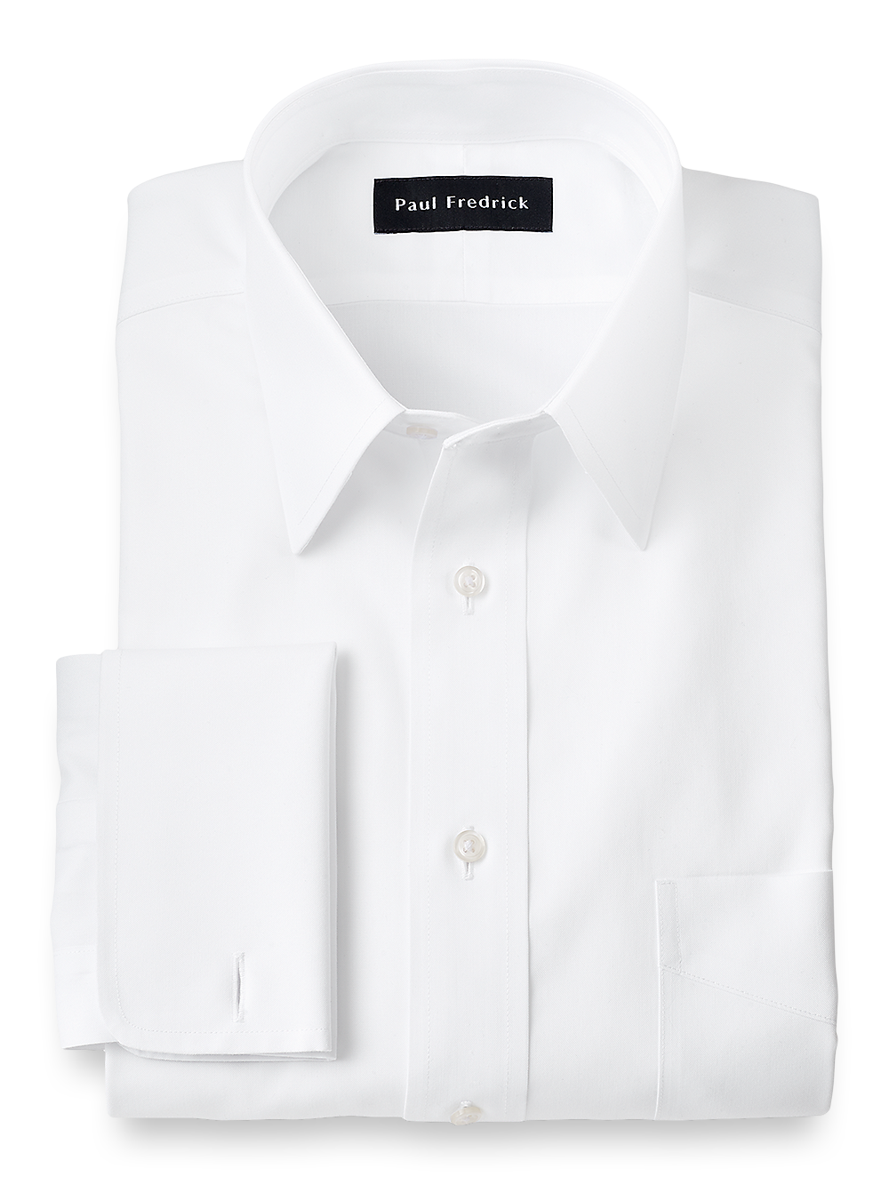 Product Image of Slim Fit Impeccable Non-iron Cotton Pinpoint Straight Collar Dress Shirt-White