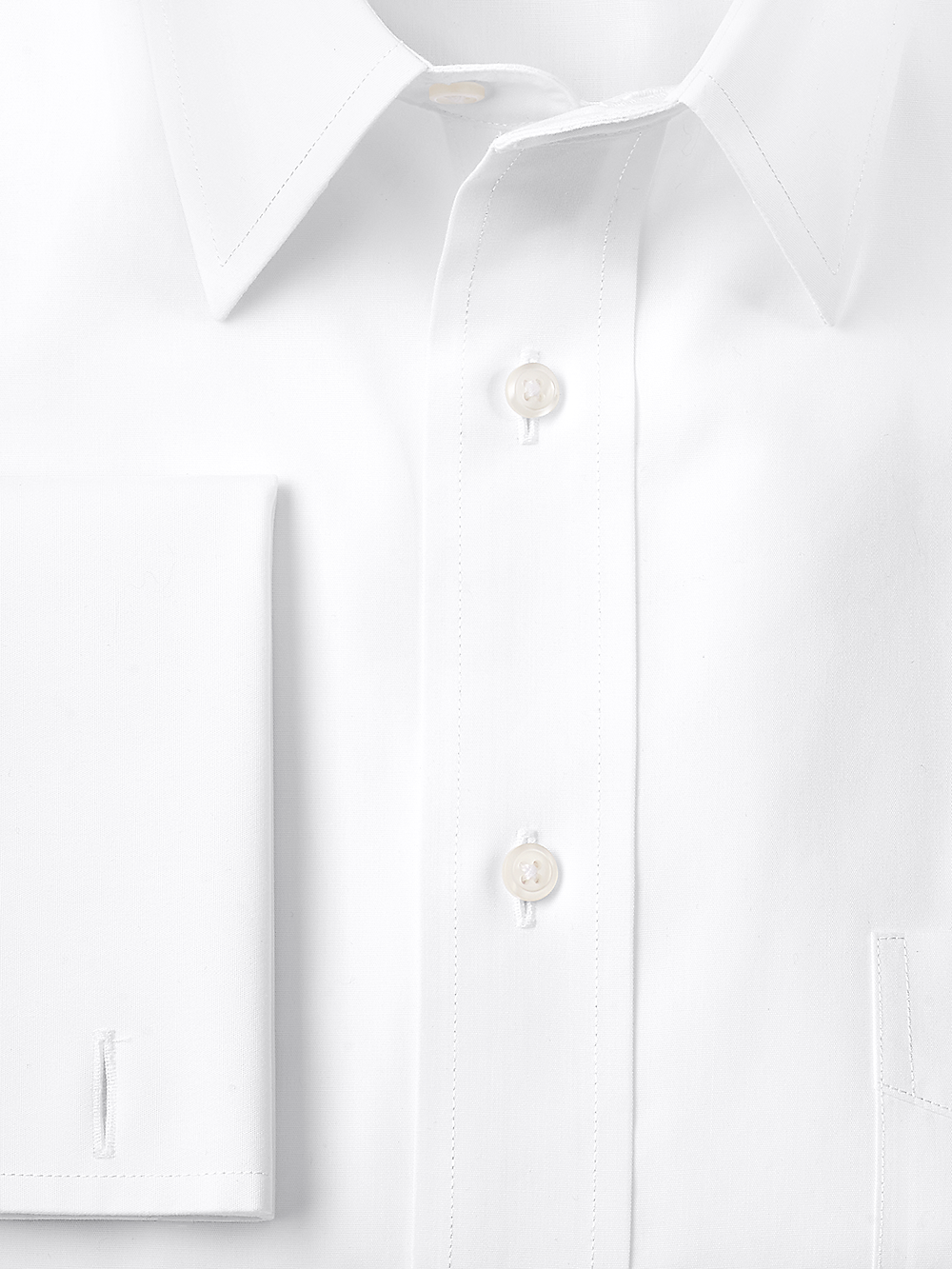 Alternate Image of Supima Non-iron Cotton Solid Straight Collar French Cuff Dress Shirt-2