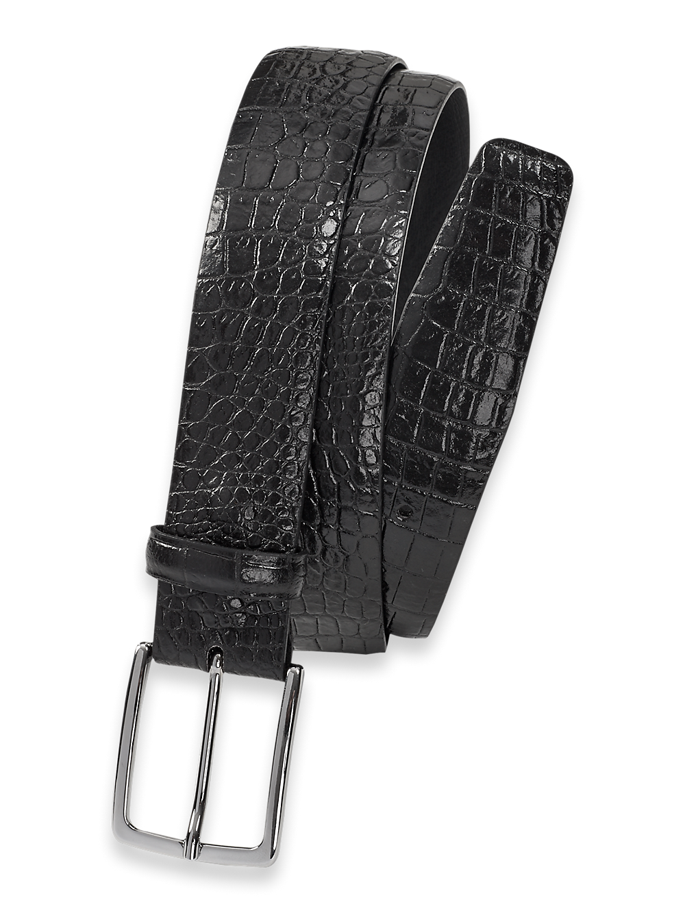 Product Image of Crocodile Embossed With Changeable Buckle Belt-Black