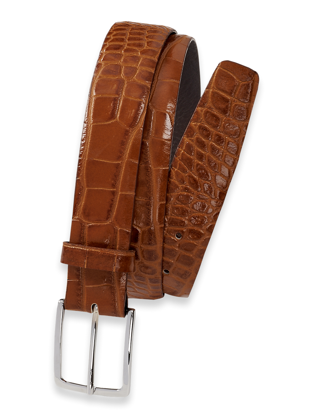 Product Image of Crocodile Embossed With Changeable Buckle Belt-Brandy