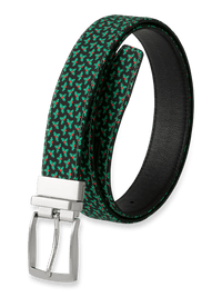 Holly Motif Reversible Belt - Black/green