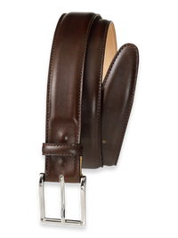 Leather Belt with Changeable Buckle - Brown