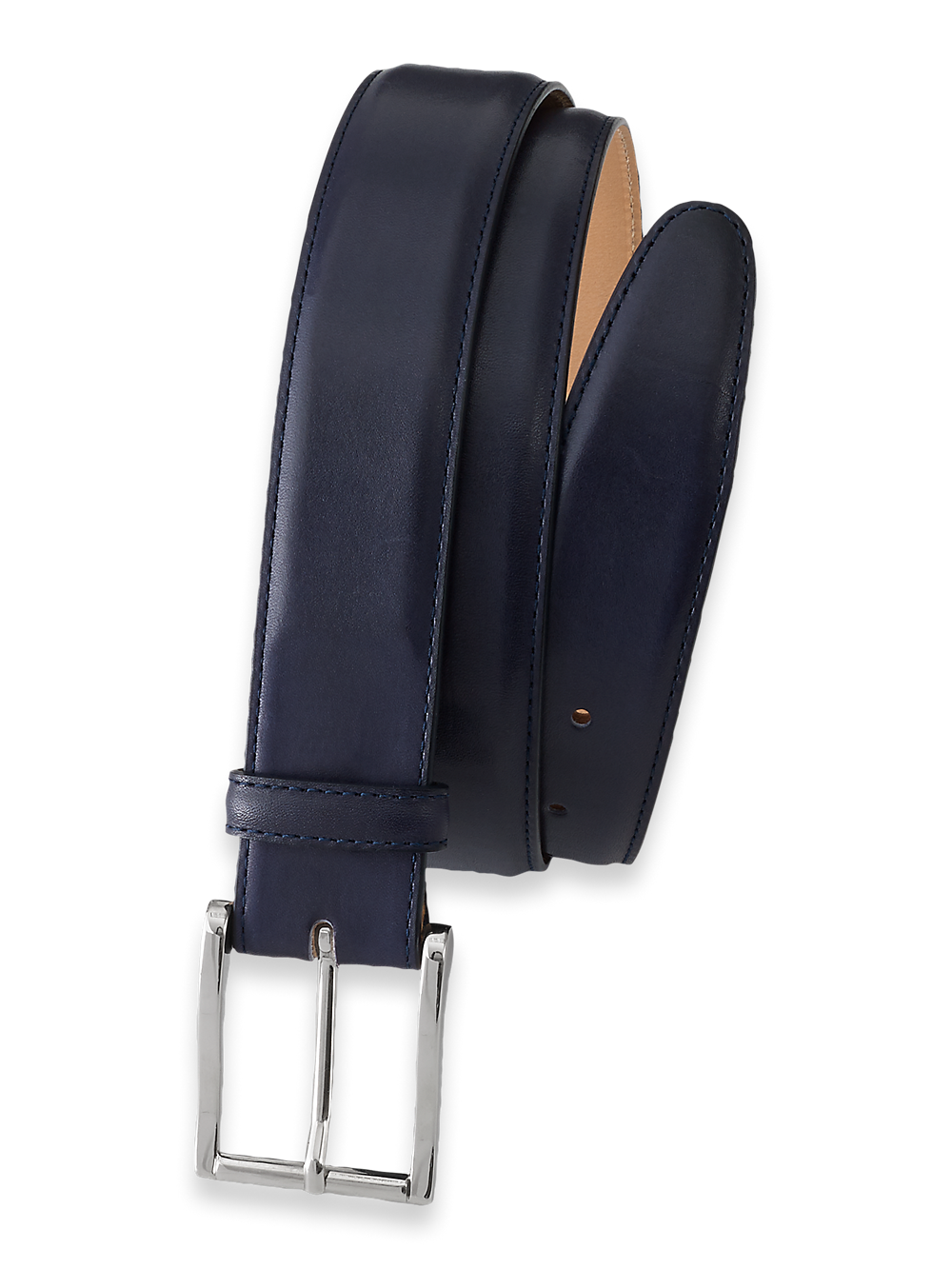 Product Image of Leather Belt With Changeable Buckle-Navy