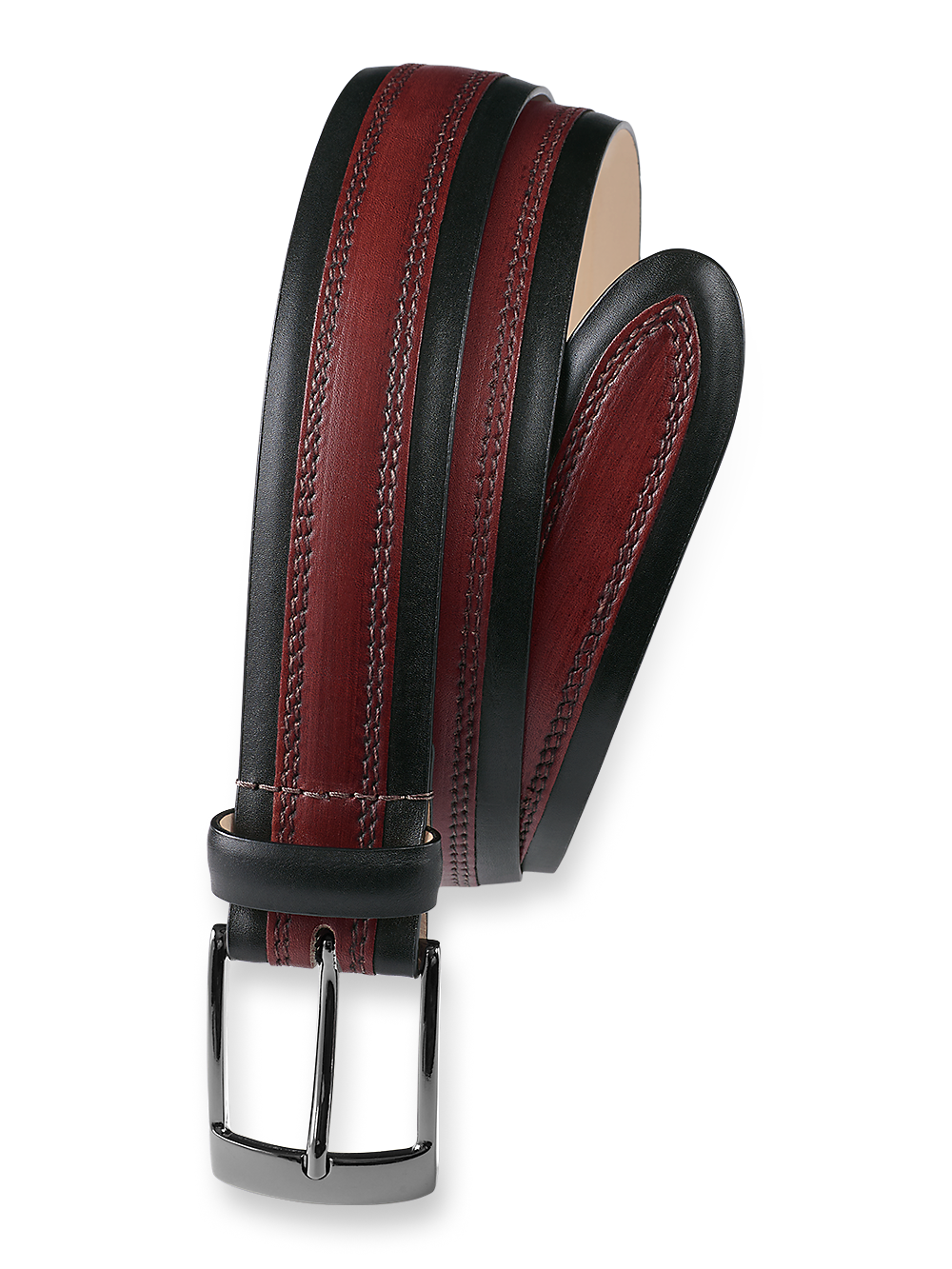 Product Image of Freeman Belt-Black/Burgundy