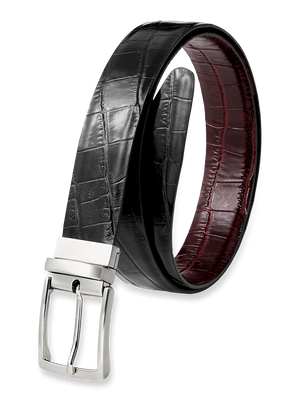 Patrick Reversible Belt - Black/burgundy