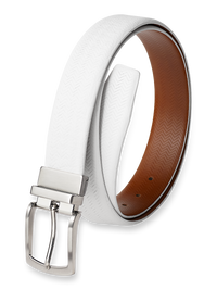 Noah Reversible Belt - White/chestnut