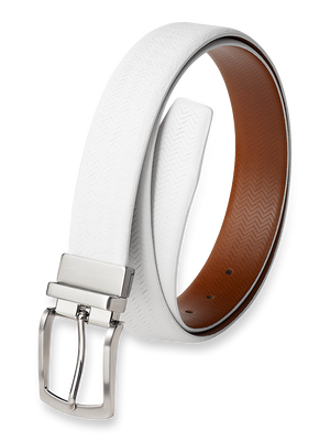 Noah Reversible Belt - White/chestnut