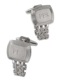 Chain Wrap Engravable Cufflinks - Silver