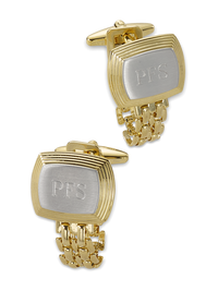 Chain Wrap Engravable Cufflinks - Gold/silver