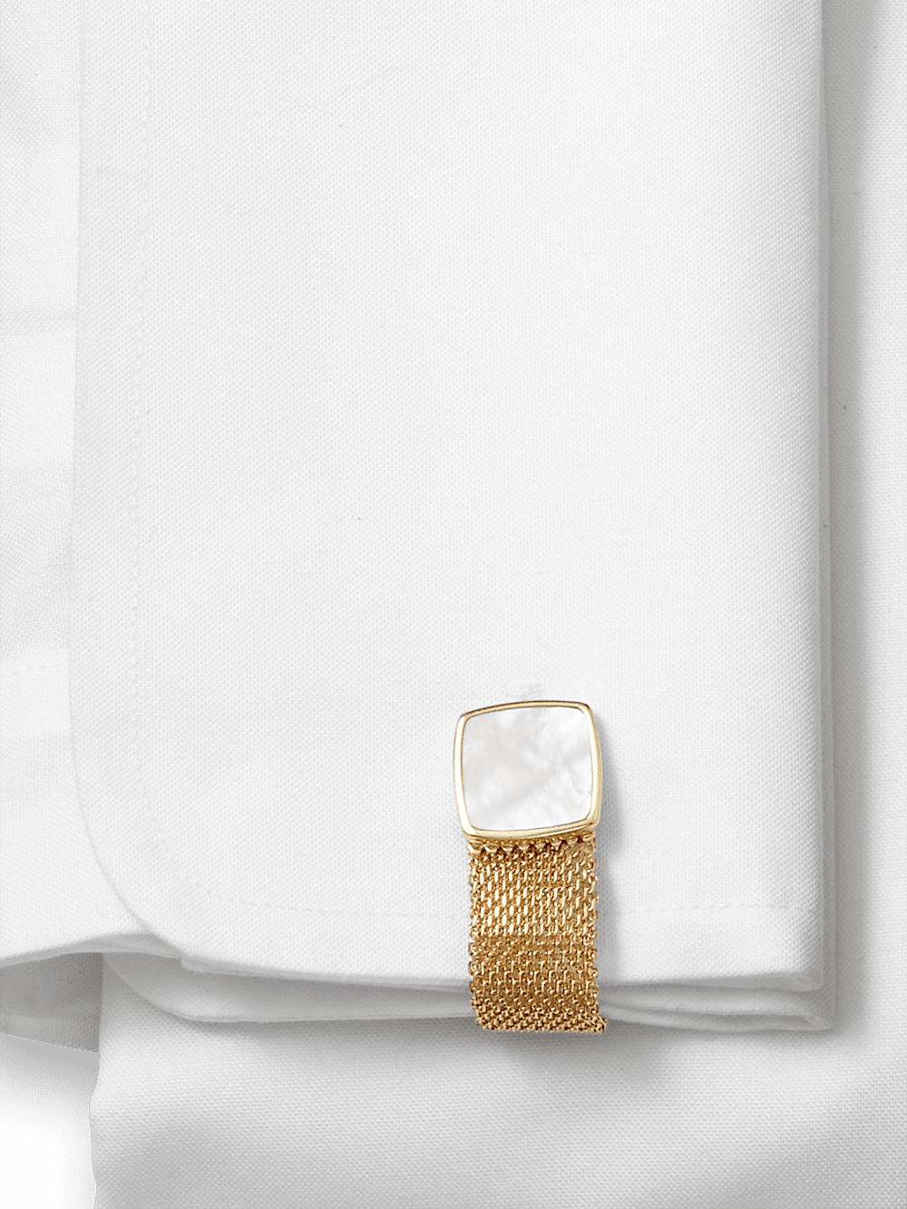 Alternate Image of Mother Of Pearl Mesh Wrap Cufflinks-1