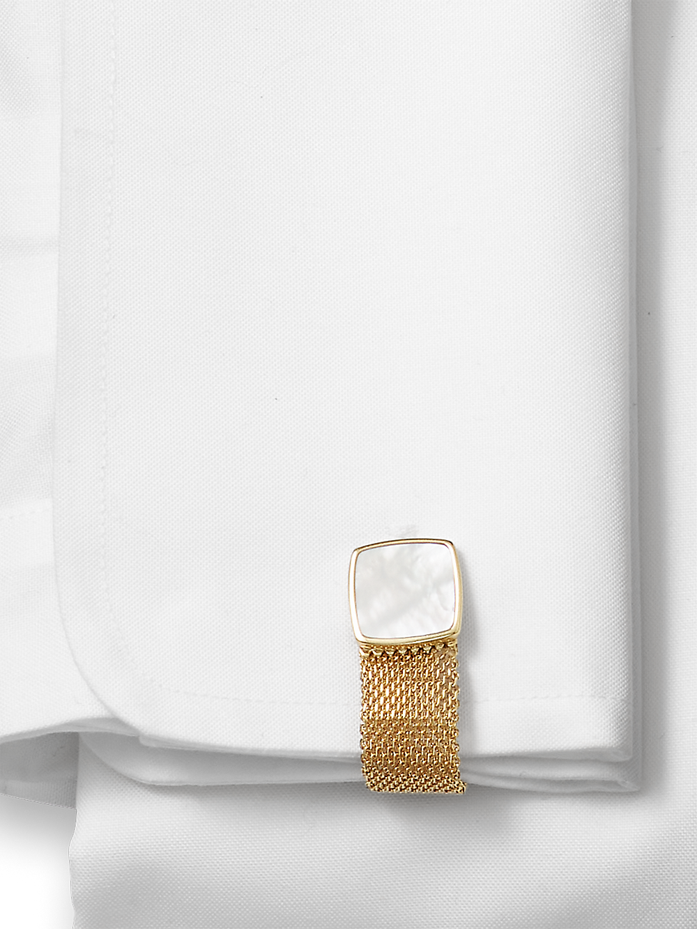 Alternate Image of Mother Of Pearl Mesh Wrap Cufflinks-1