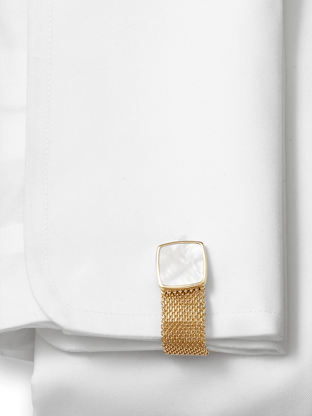 Alternate Image of Mother Of Pearl Mesh Wrap Cufflinks-1