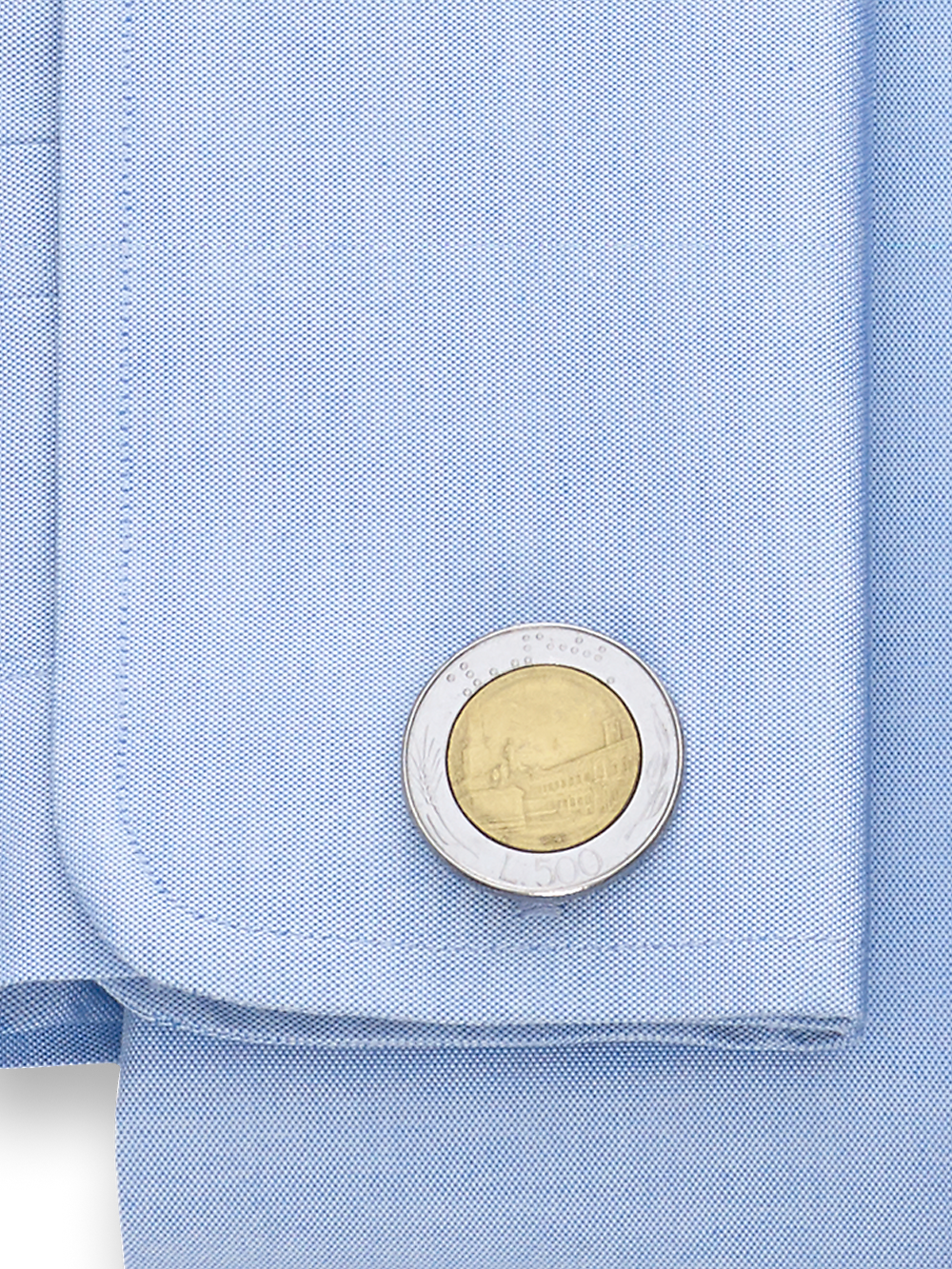 Alternate Image of Genuine Italian 500 Lire Coin Cufflinks-1