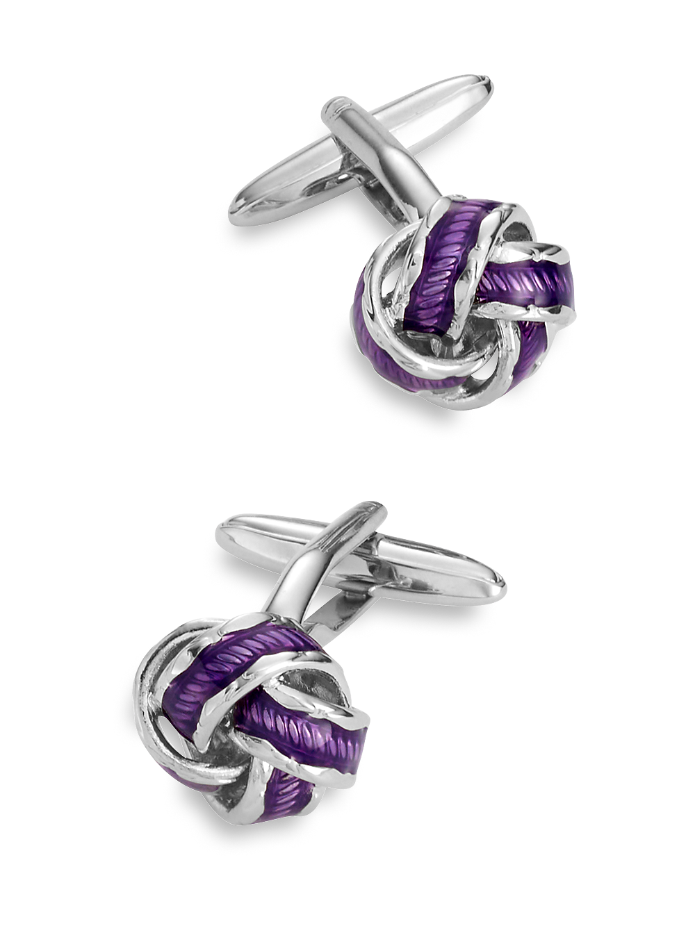 Product Image of Enamel Knot Cufflinks-Purple