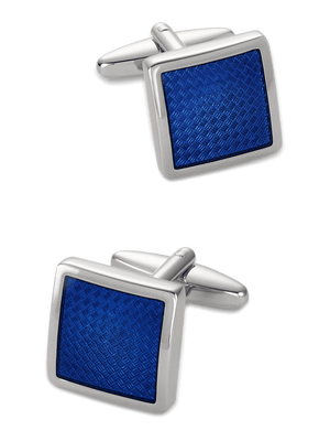 Enamel Square Cufflink - Blue