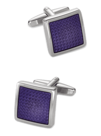 Enamel Square Cufflink - Purple