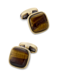 Tigers Eye Cufflinks - Brown