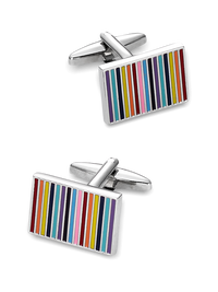 Enamel Multi Stripe Cufflinks - Multi