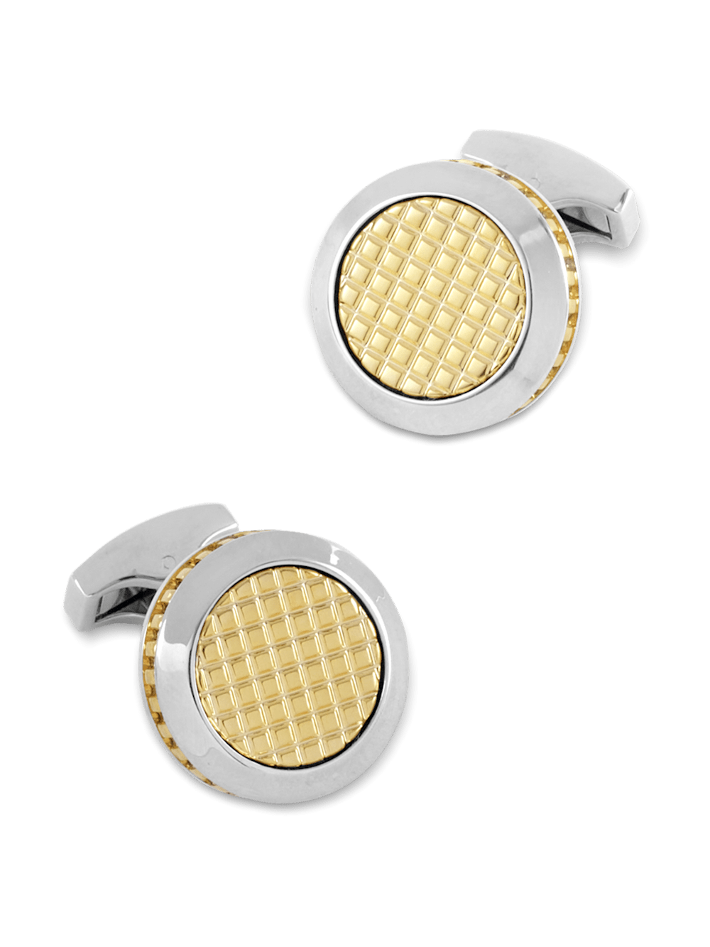 Product Image of Textured Circle Cufflink-Gold/Silver