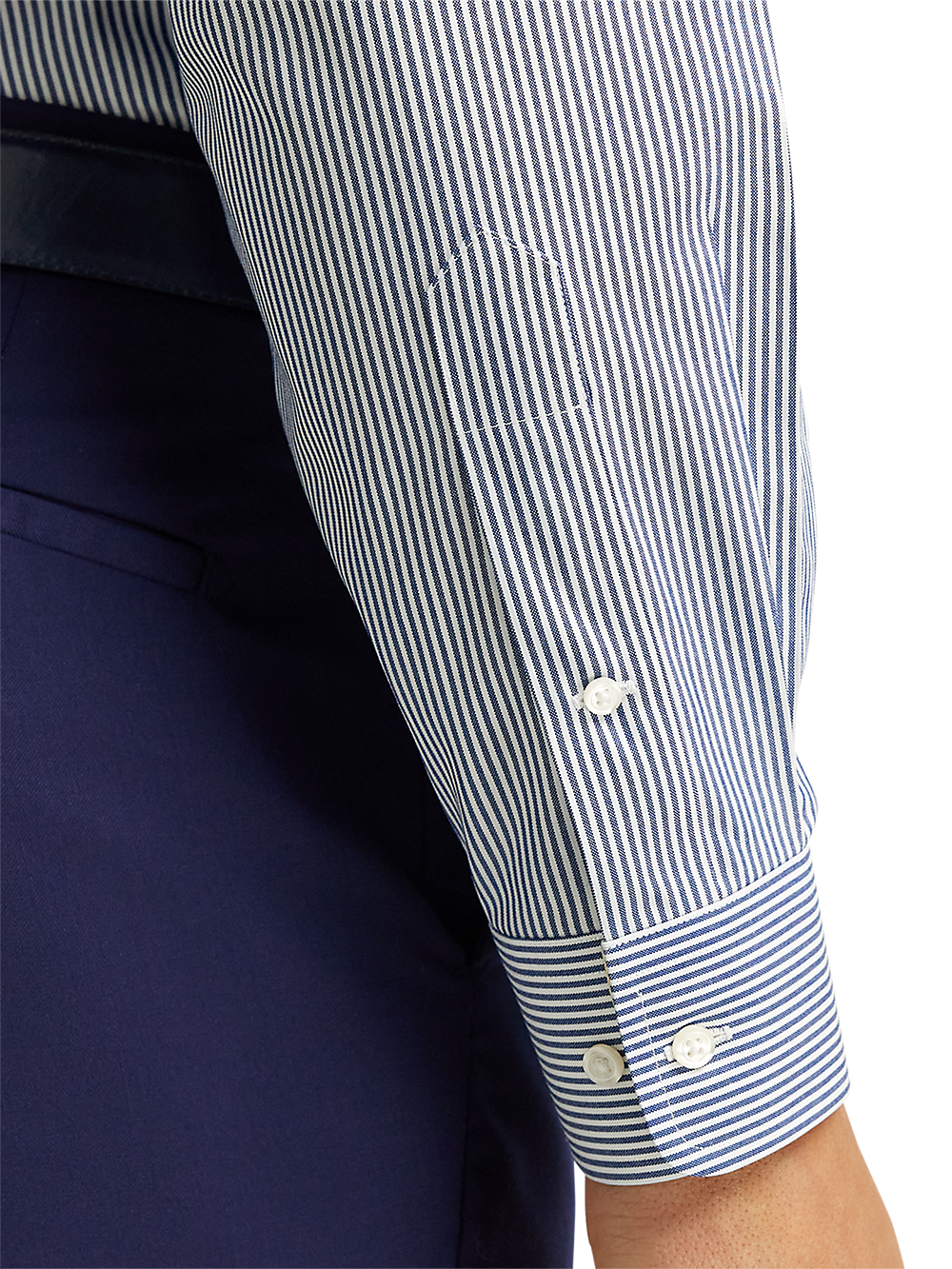 Alternate Image of Non-iron Cotton Stripe Dress Shirt With Contrast Trim-3