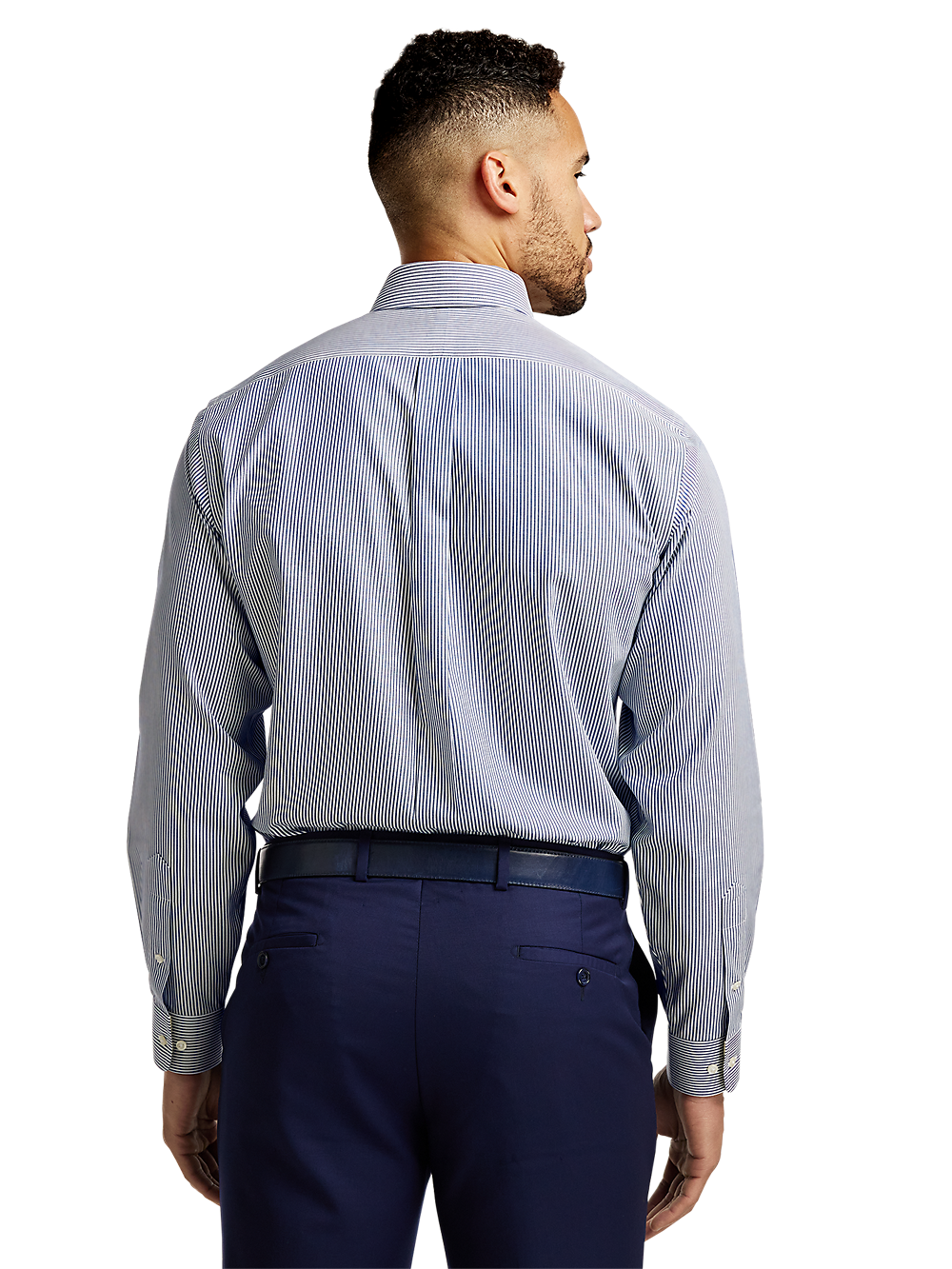 Alternate Image of Non-iron Cotton Stripe Dress Shirt With Contrast Trim-4