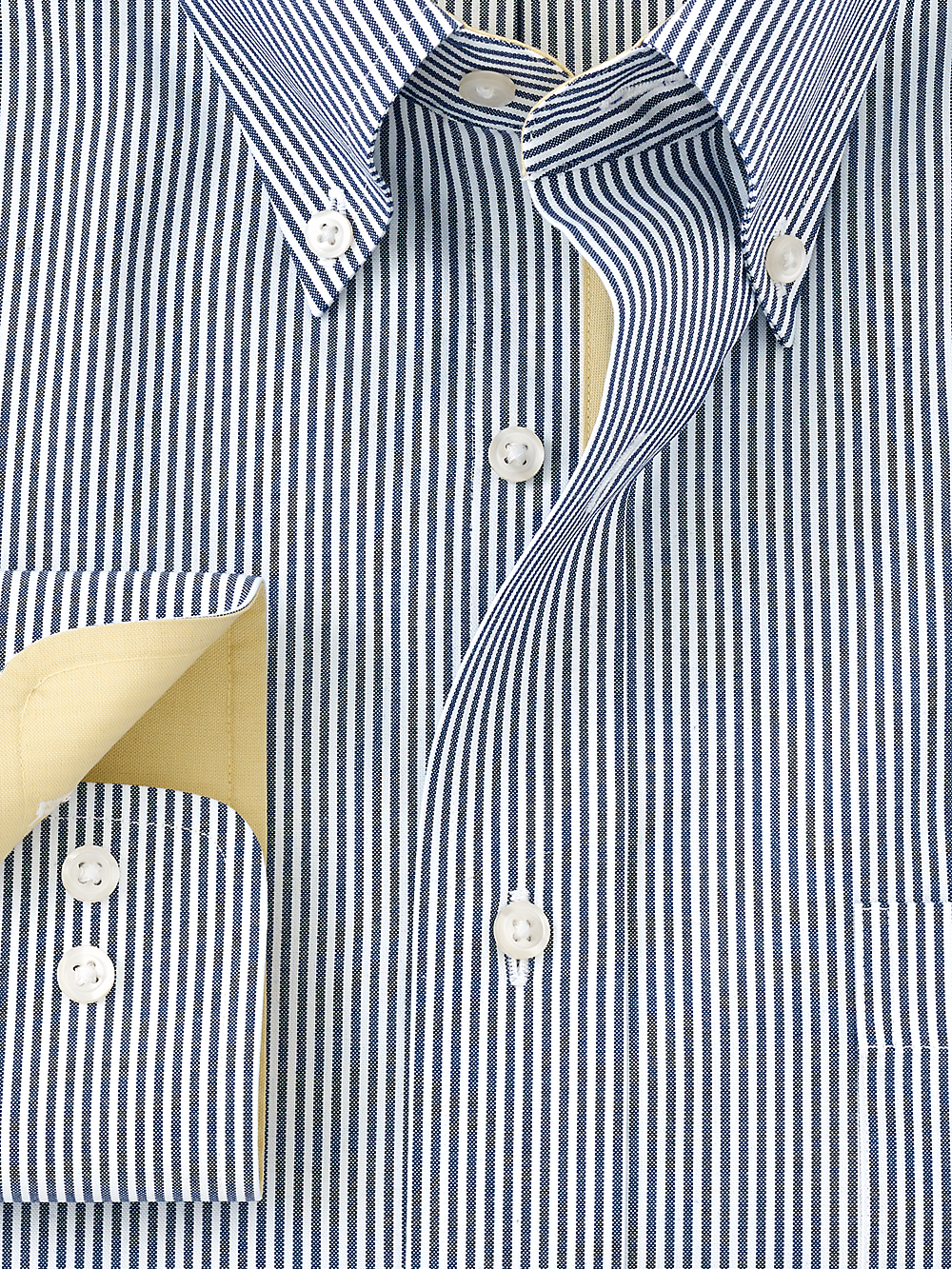 Alternate Image of Non-iron Cotton Stripe Dress Shirt With Contrast Trim-5