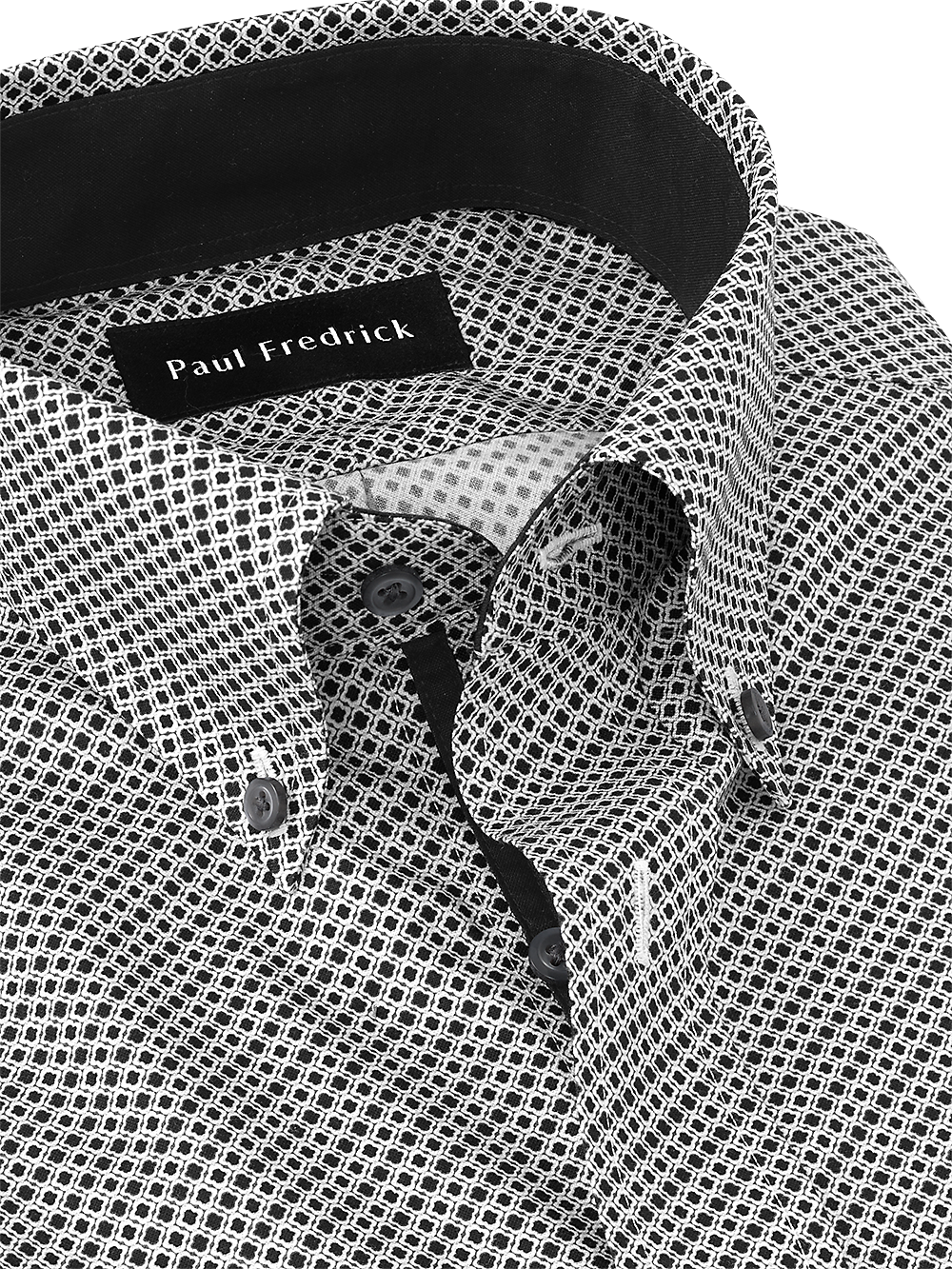 Alternate Image of Non-iron Cotton Geometric Print Dress Shirt With Contrast Trim-2