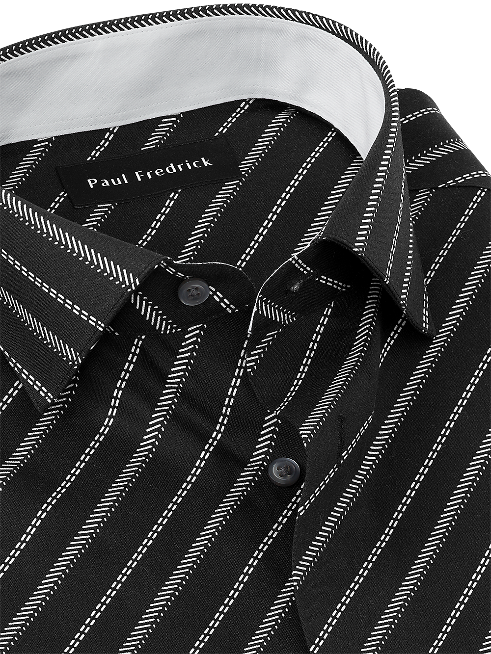 Alternate Image of Non-iron Cotton Diagonal Stripe Dress Shirt With Contrast Trim-2